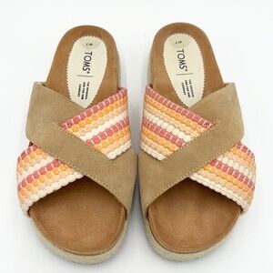 TOMS PALOMA FLAT SANDAL NATURAL  SZ 7W